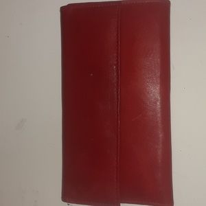 PIEL Red leather wallet NEW never used